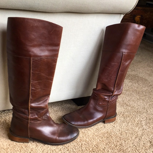 Riding style leather brown boots - Picture 4 of 7